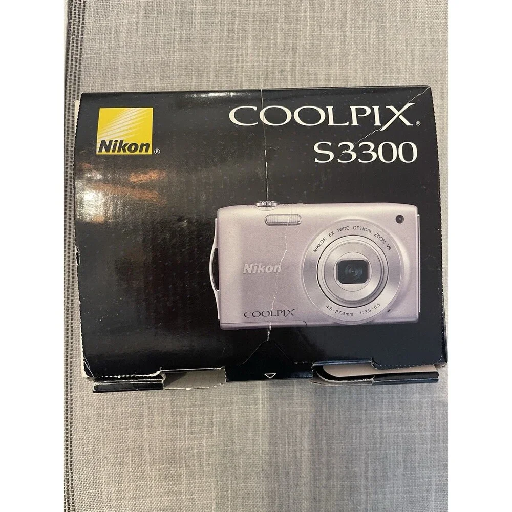 Nikon Coolpix S3300 Digital Camera Silver 16MP 6x Zoom Bundle 8GB SD Card Tested